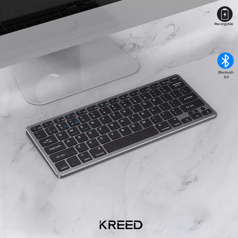 TECLADO Y MOUSE INALÁMBRICO BLUETOOTH RECARGABLE – NEGRO CON GRIS - 2