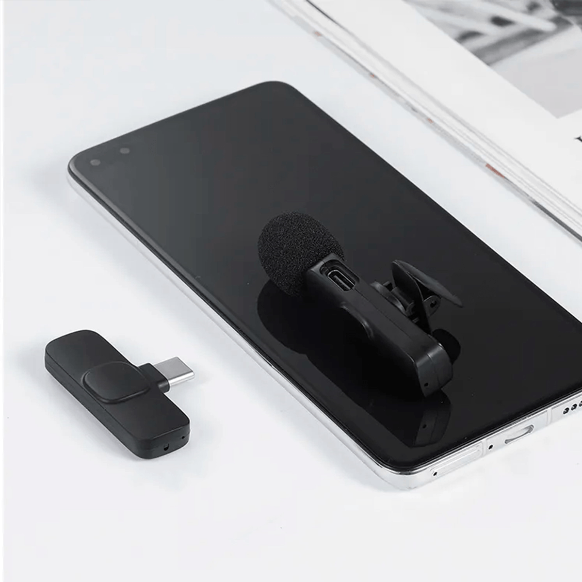 MICRÓFONO SOLAPERO INALÁMBRICO TIPO C K8 CON ADAPTADOR USB PARA PC - 8