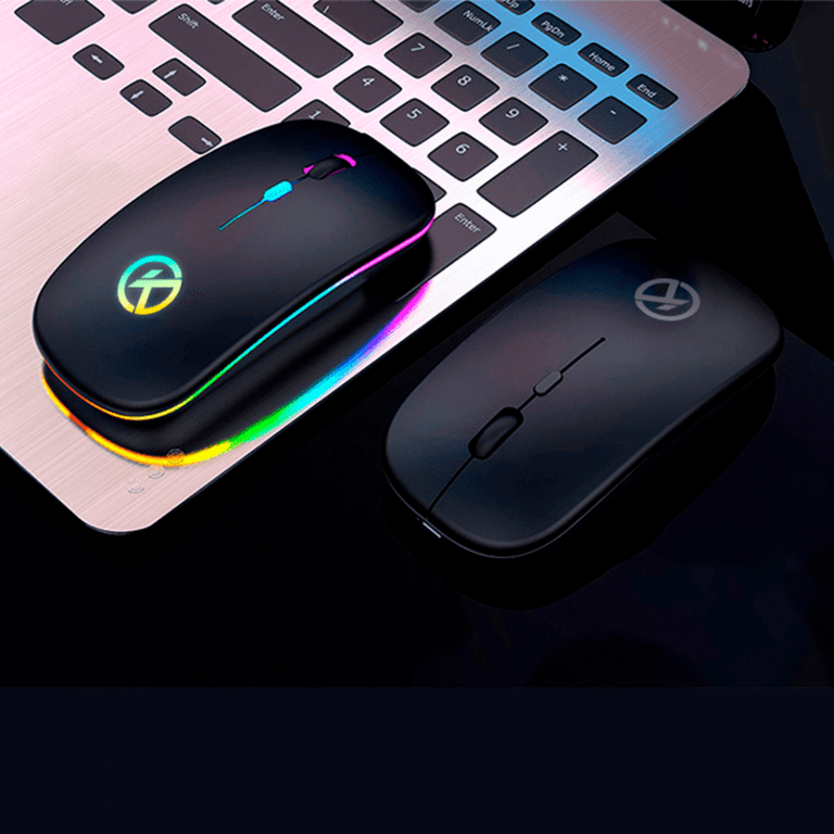 MOUSE RGB INALÁMBRICO RECARGABLE DUAL MODE K302 - PLATA - 6