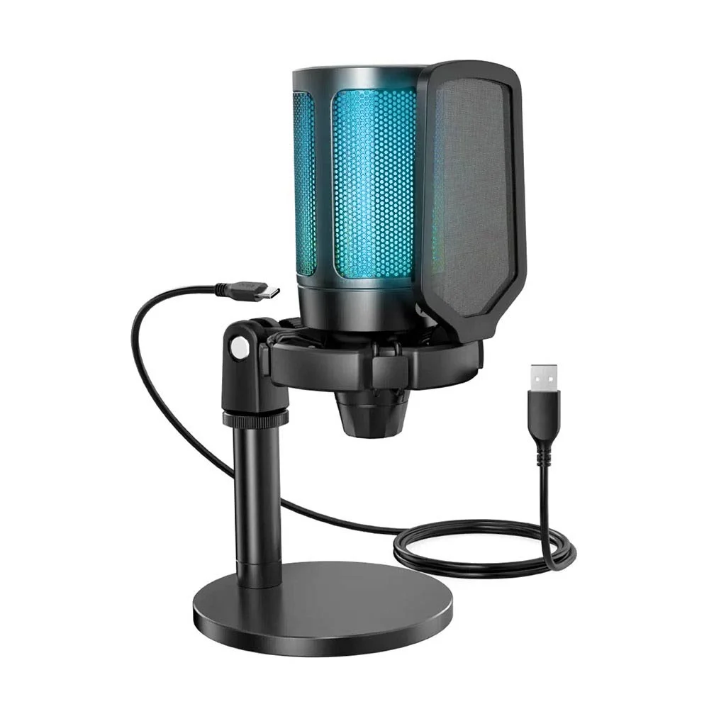 MICRÓFONO DE GAMER SOFT RGB AURORACAST CON BRAZO Y ACCESORIOS - 2