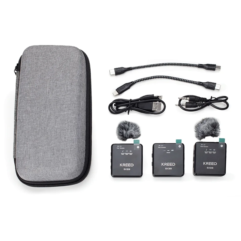 KIT MICRÓFONO SOLAPERO INALÁMBRICO PROFESIONAL DUAL SX39 Y ADAPTADOR SOPORTE DE MANO - 3