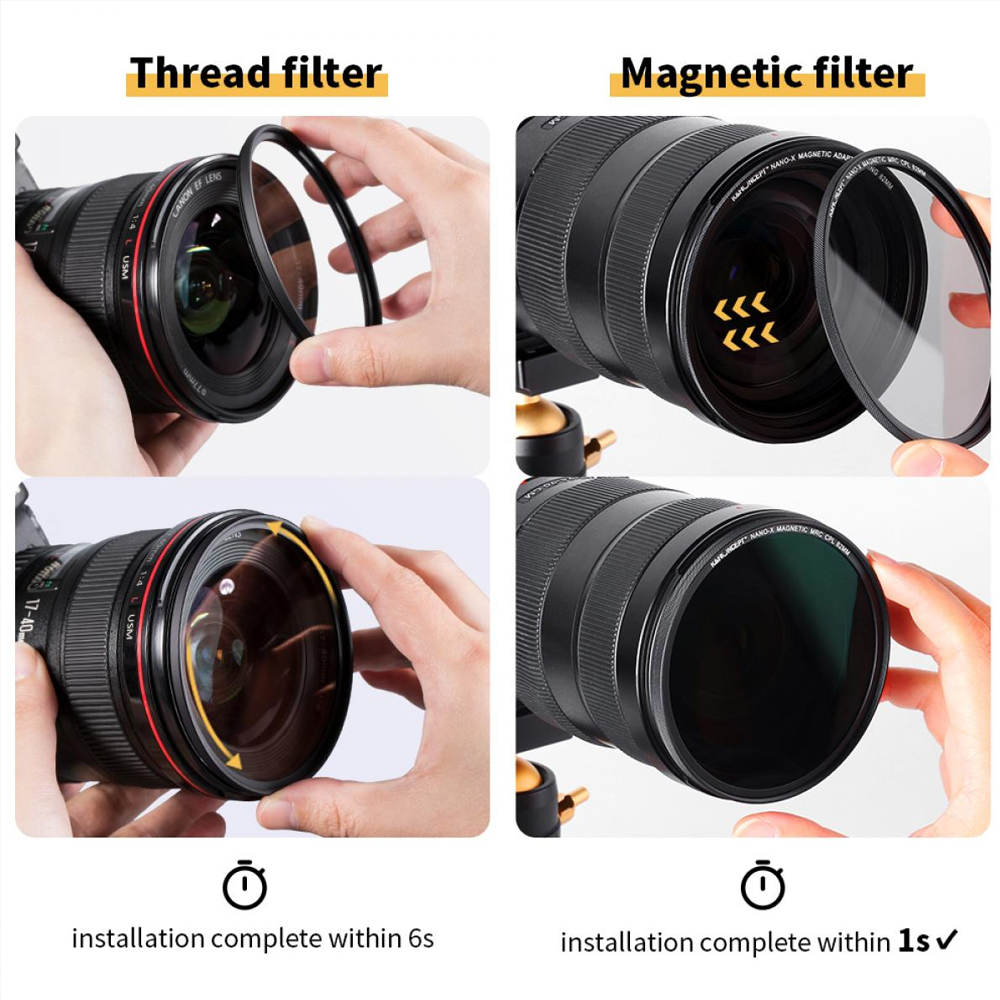 KITS DE FILTROS KYF CONCEPT 67MM 3 EN 1 MAGNETICO UV + CPL + ND1000 - 2