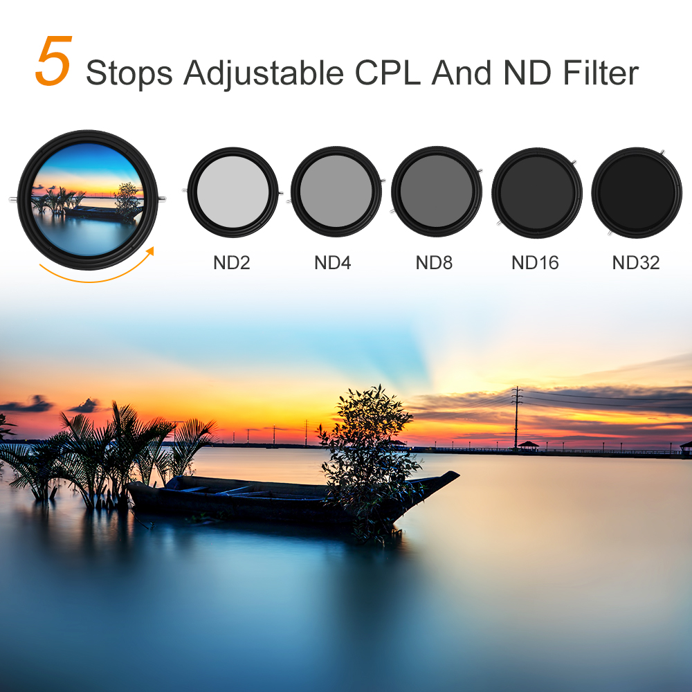FILTRO KYF CONCEPT 67MM 2 EN 1 - NANO X CPL+ND VARIABLE FADER ND2-32 - 4