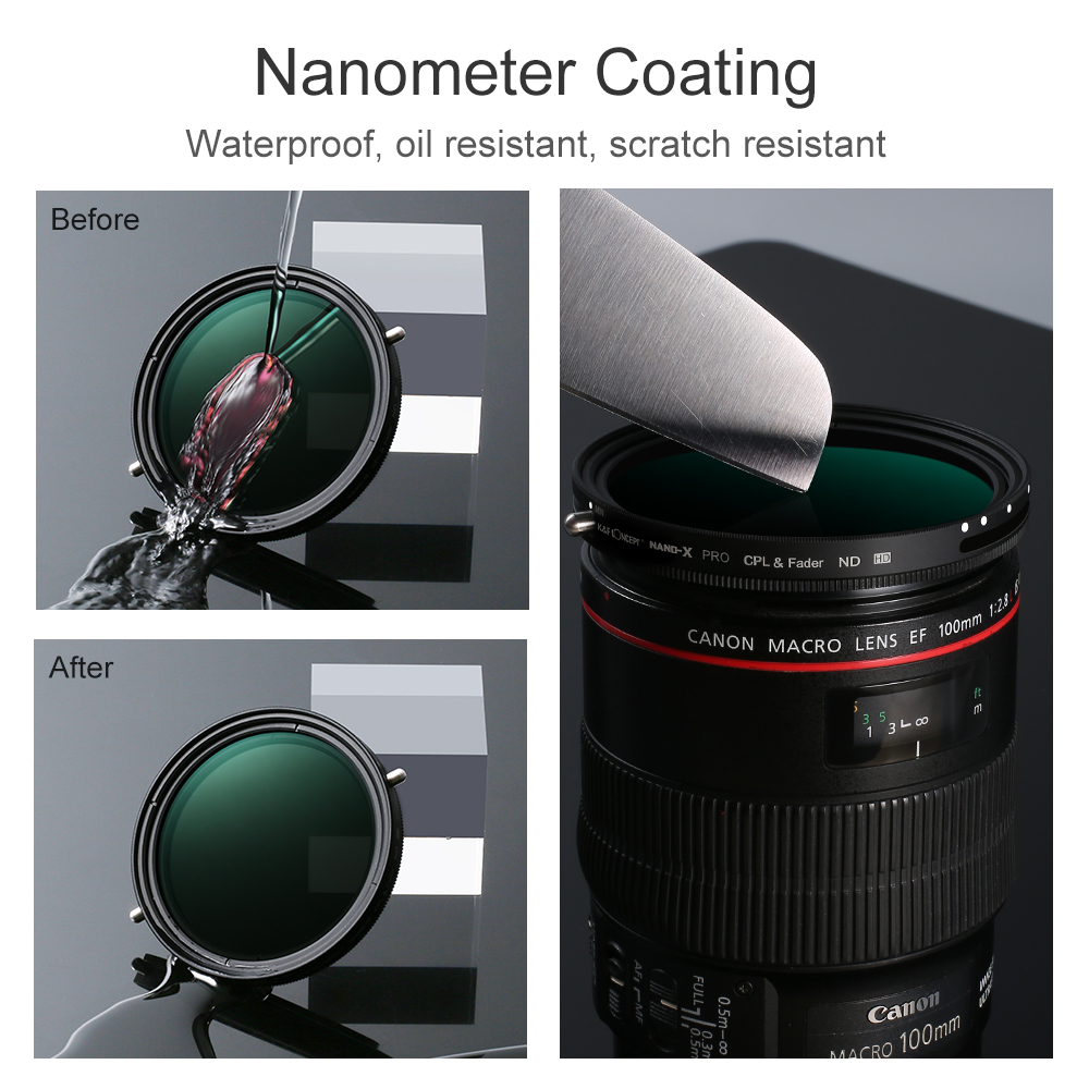 FILTRO KYF CONCEPT 67MM 2 EN 1 - NANO X CPL+ND VARIABLE FADER ND2-32 - 5