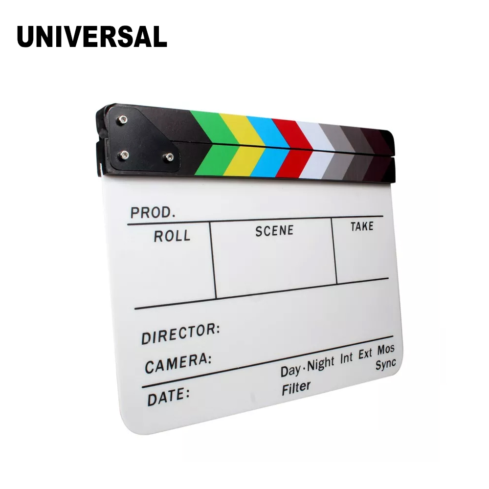 CLAQUETA ACRILICA MAGNETICA VIDEO CLAPPER PRODUCCIONES CINE BLANCO - 1