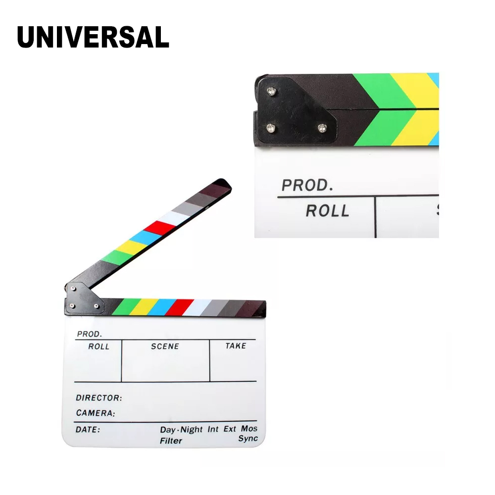 CLAQUETA ACRILICA MAGNETICA VIDEO CLAPPER PRODUCCIONES CINE BLANCO - 2
