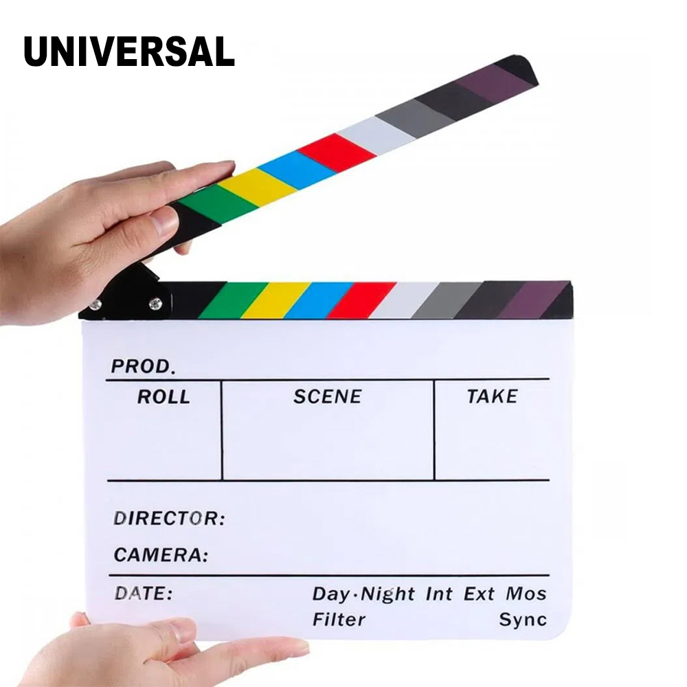 CLAQUETA ACRILICA MAGNETICA VIDEO CLAPPER PRODUCCIONES CINE BLANCO - 3