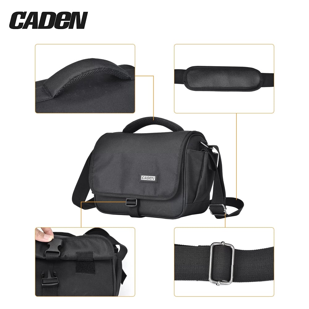 BOLSO NEGRO PARA CÁMARA FOTOGRAFÍCA CADEN D27 – IMPERMEABLE - 4