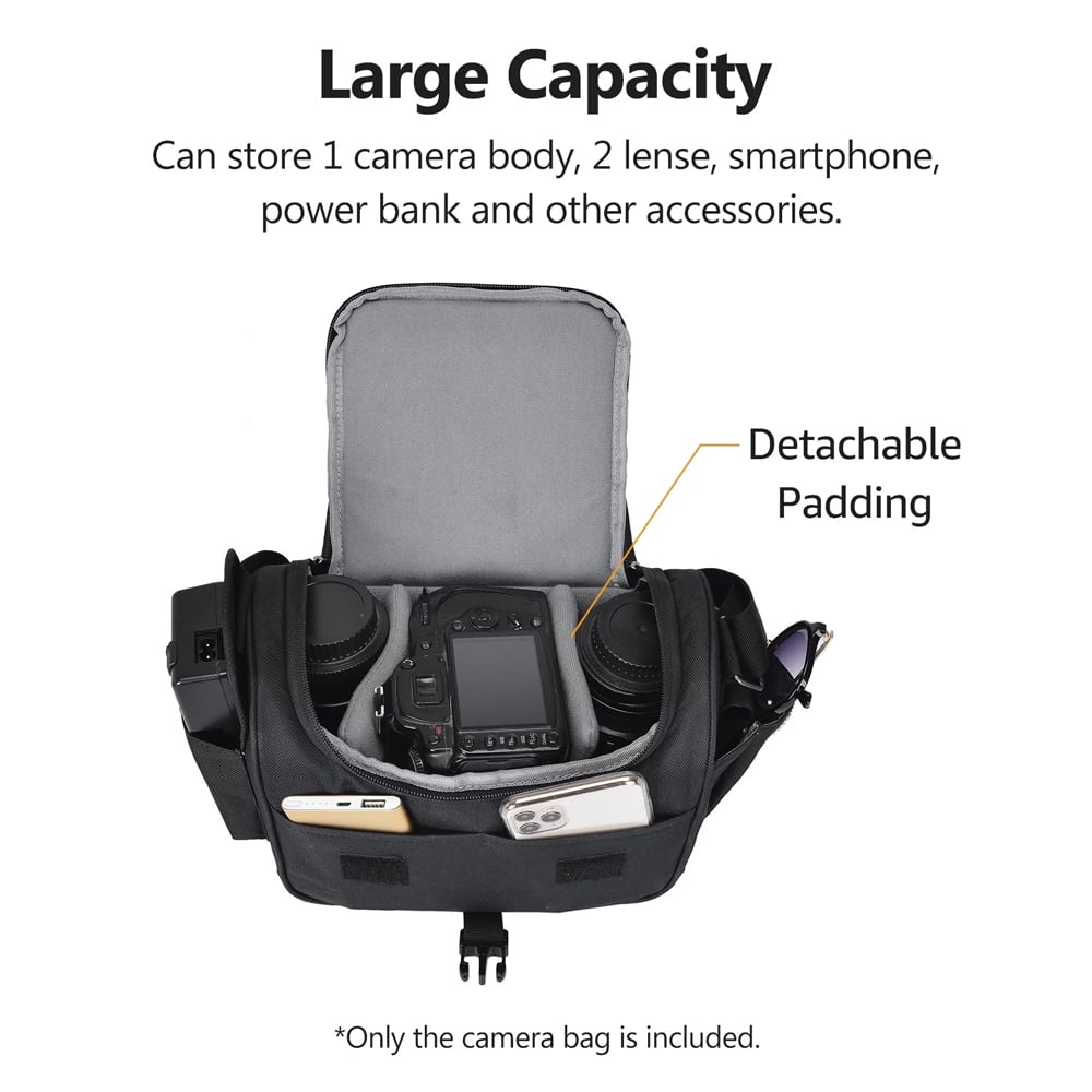 BOLSO NEGRO PARA CÁMARA FOTOGRAFÍCA CADEN D27 – IMPERMEABLE - 5