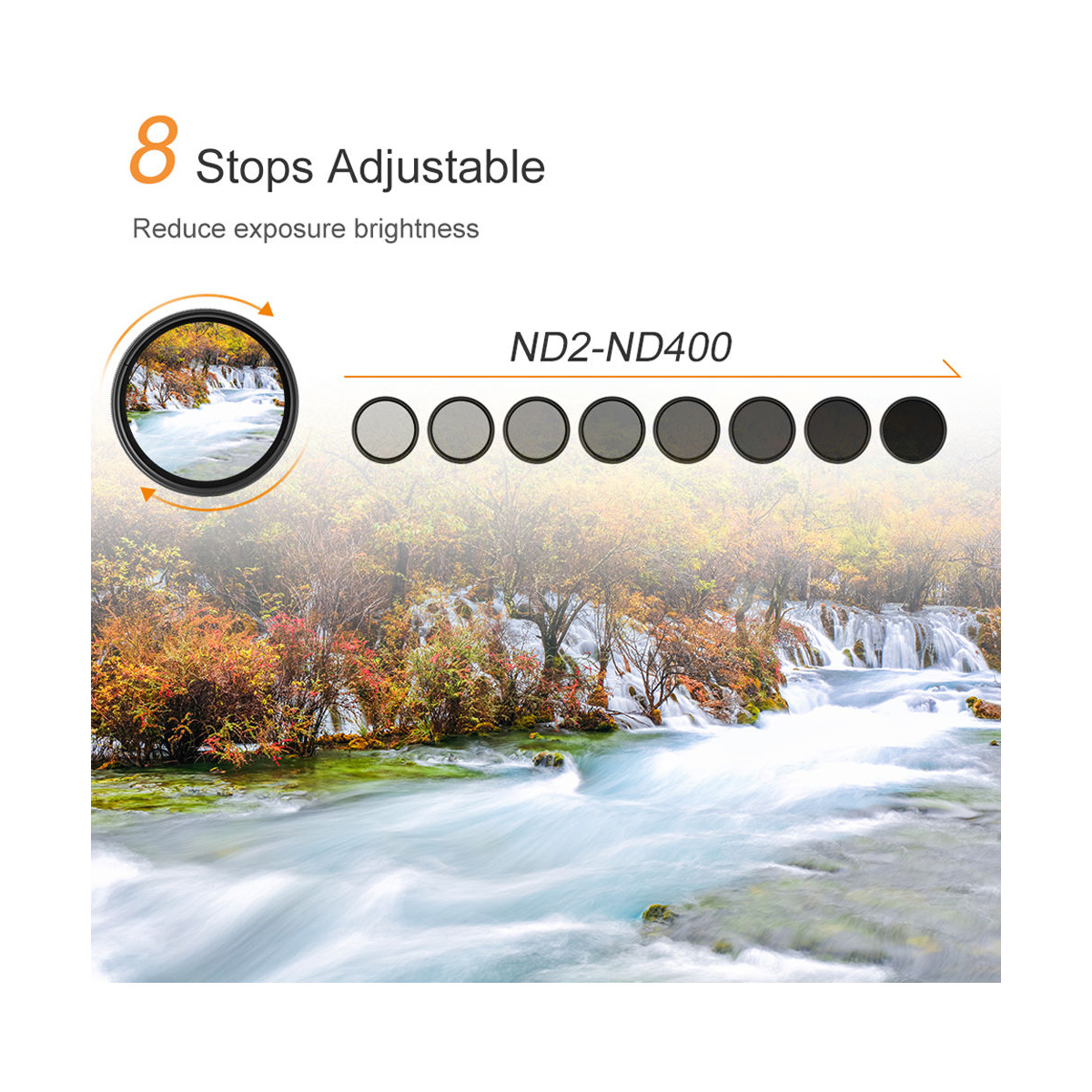FILTRO K&F CONCEPT ND2-400 VARIABLE 8 PASOS 49MM - 2