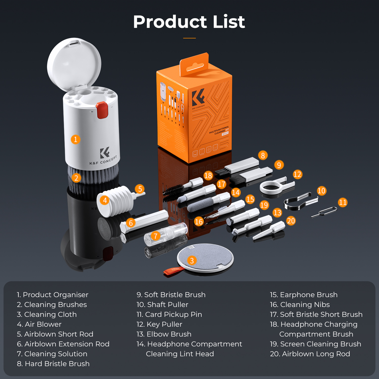 KIT DE LIMPIEZA 20 EN 1 PARA SMARTPHONES, IPHONE, AIRPODS, MACBOOK KYF CONCEPT - 6