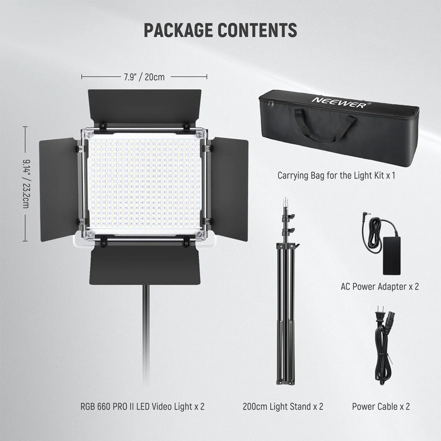 KIT DE 2 LUCES NEEWER LED RGB 660 PRO II - 3