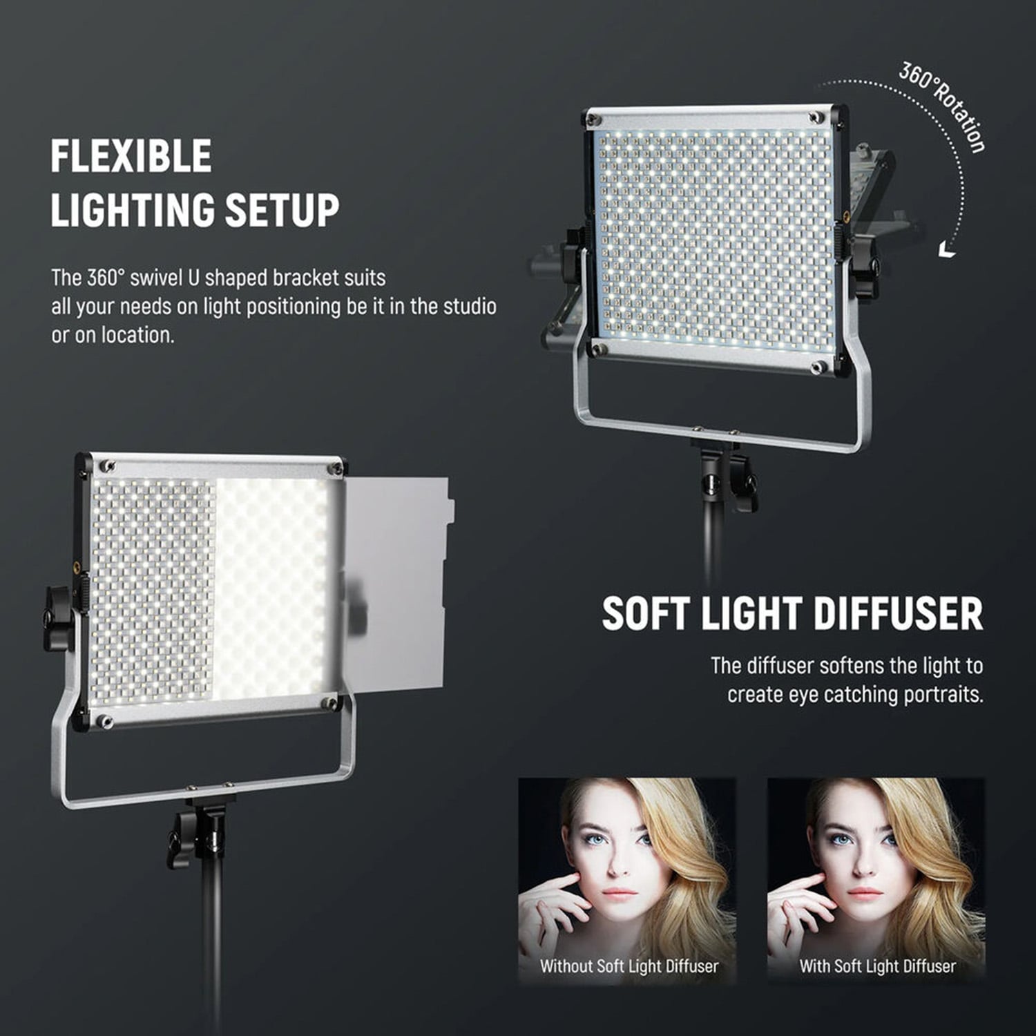 KIT DE 2 LUCES NEEWER LED RGB 660 PRO II - 5
