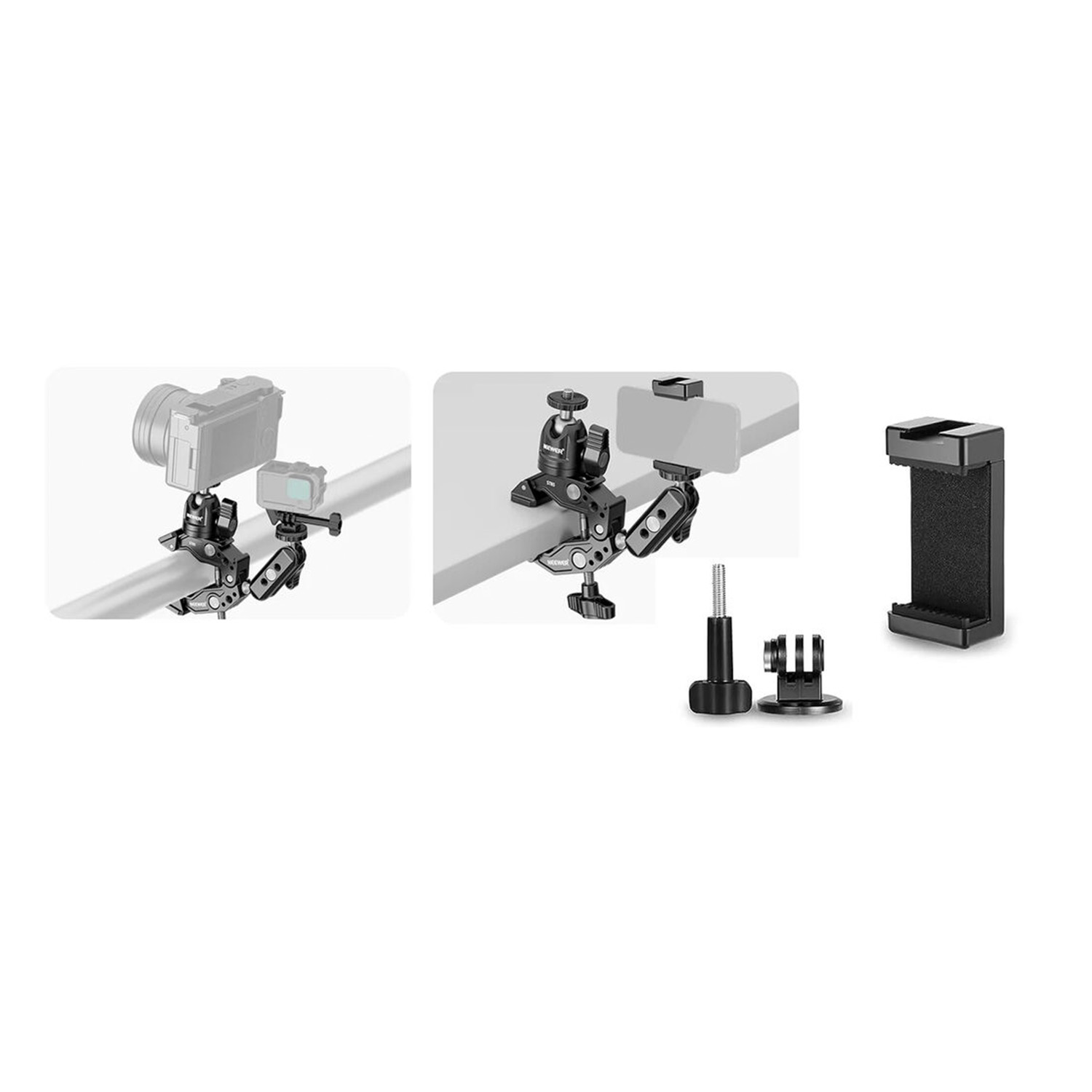 SÚPER CLAMP NEEWER CON BRAZO MÁGICO DE RÓTULA DOBLE - ST85 - 7