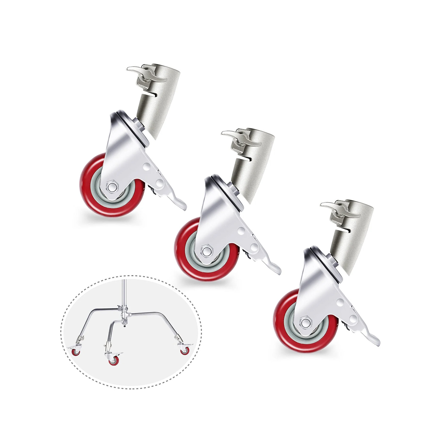 PACK DE 3 RUEDAS NEEWER PARA C-STAND - 1