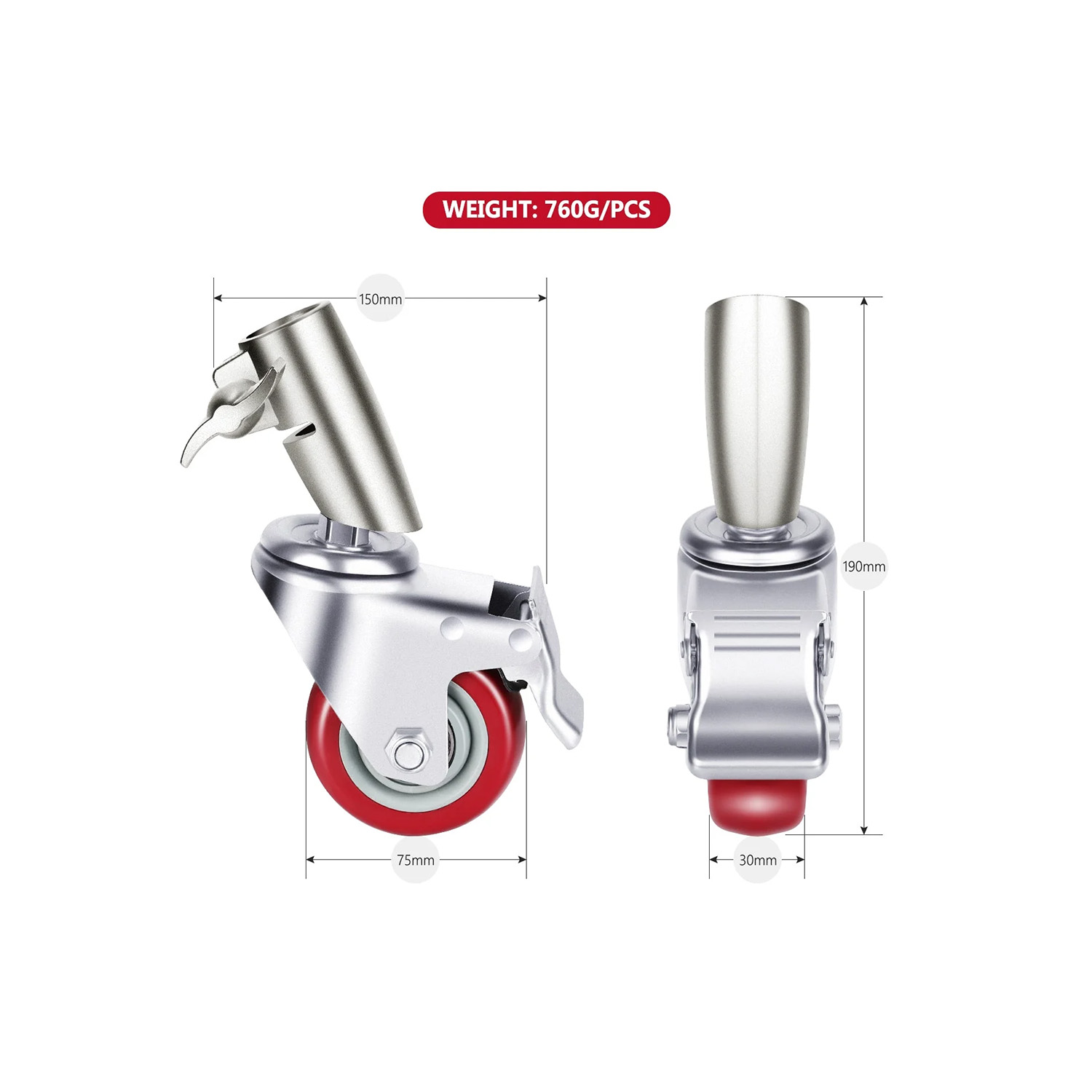 PACK DE 3 RUEDAS NEEWER PARA C-STAND - 3