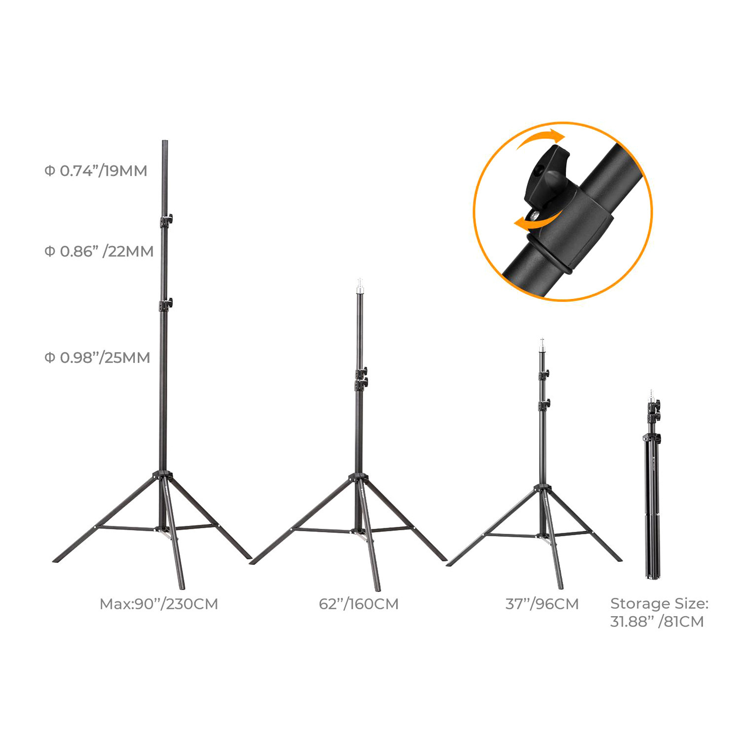 PARANTE DE 2.3 METROS DE ALUMINIO + FUNDA - KYF CONCEPT - 3