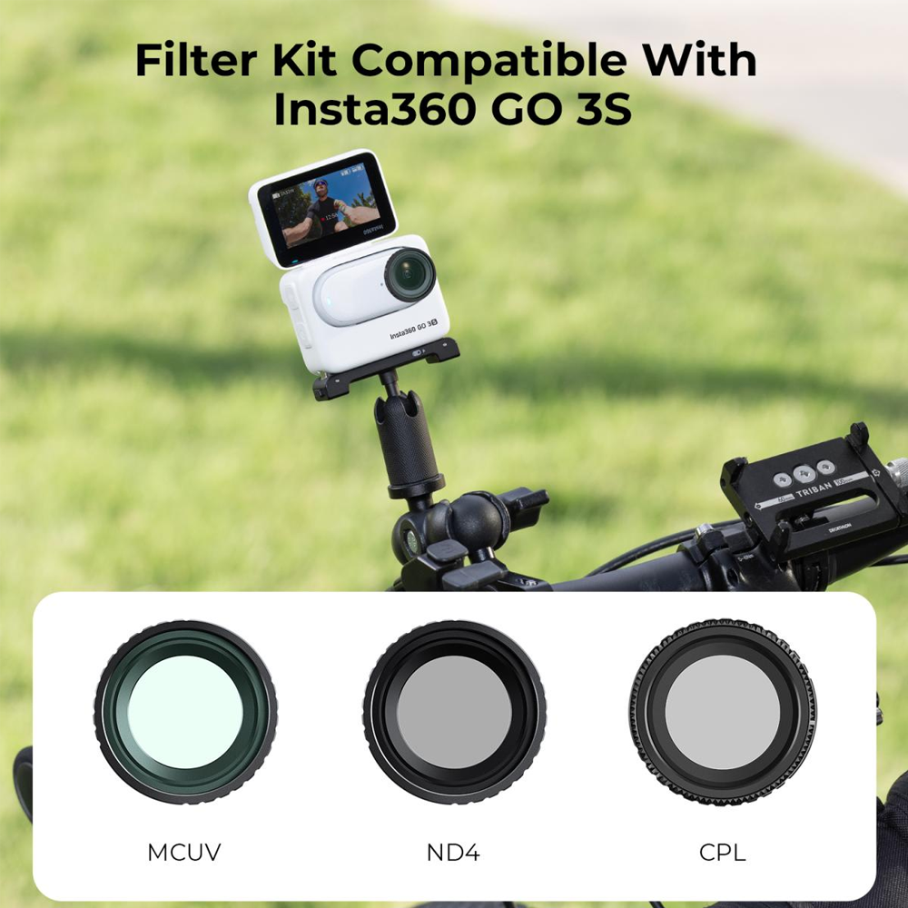 KIT DE FILTROS UV + CPL + ND4 PARA CÁMARA DE ACCIÓN INSTA360 GO 3S - 5