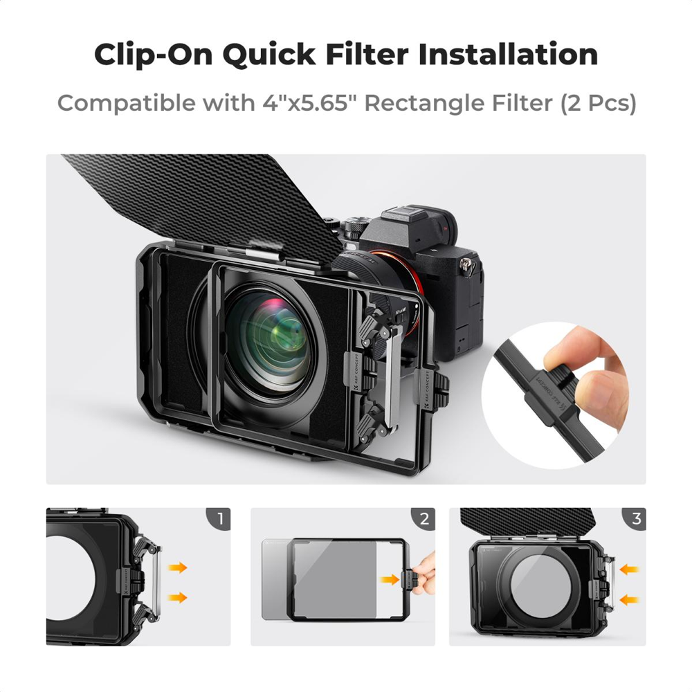 KIT PROFESIONAL MATTE BOX CON FILTRO ND4 – ND32 KYF CONCEPT - 2