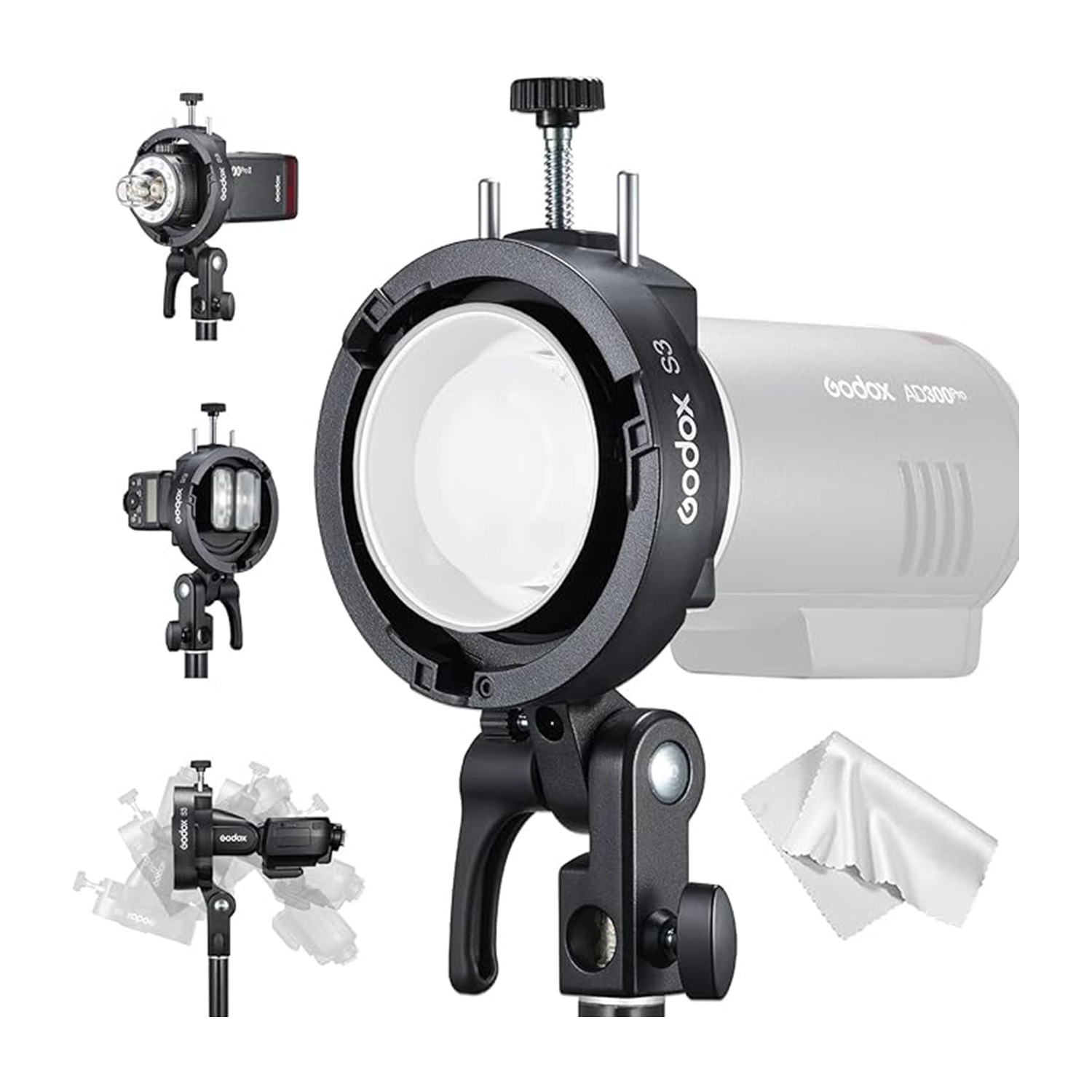 BRACKET GODOX S3 MONTURA BOWENS PARA FLASH PORTATIL - 4