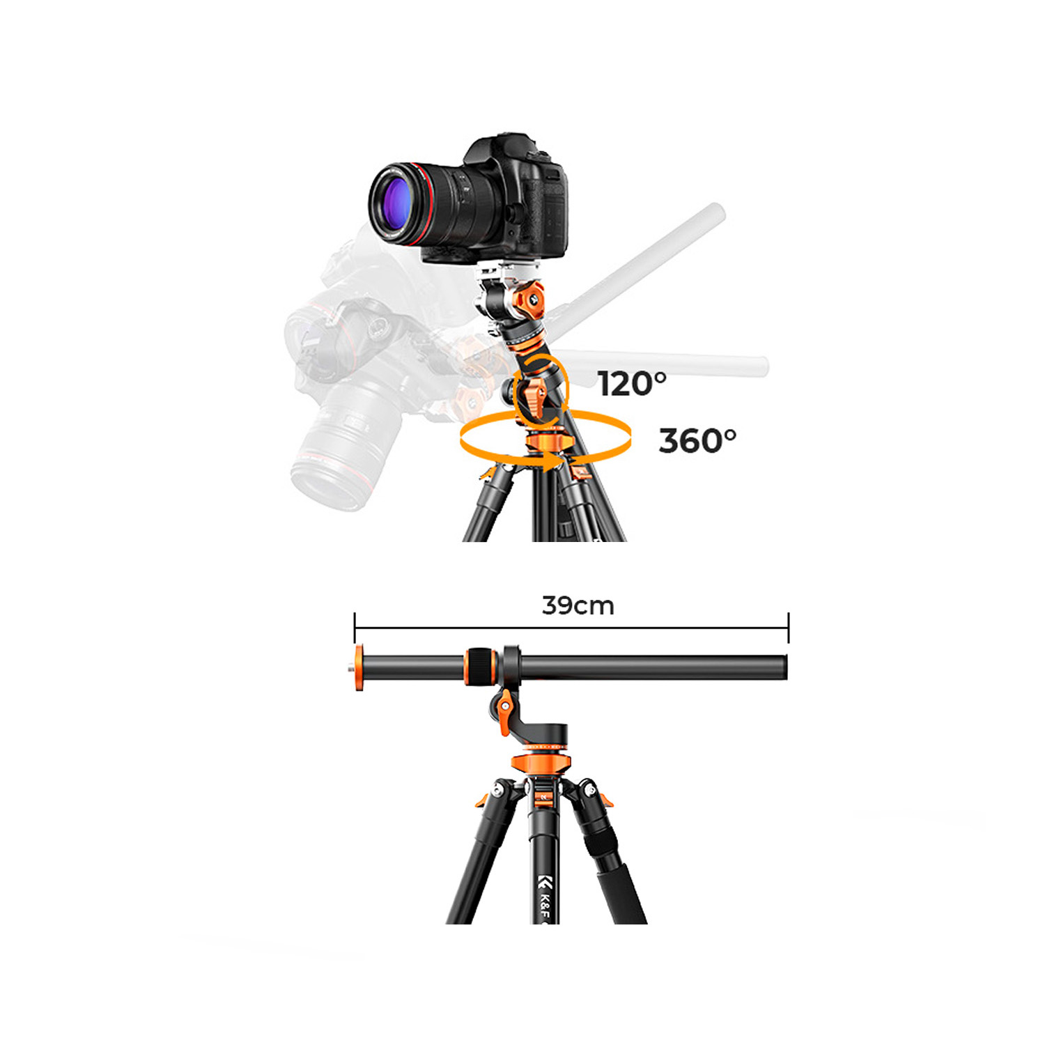 TRÍPODE MONOPIE DE VIDEO KYF CONCEPT T254A7+FH-03 - KF09137 - 4