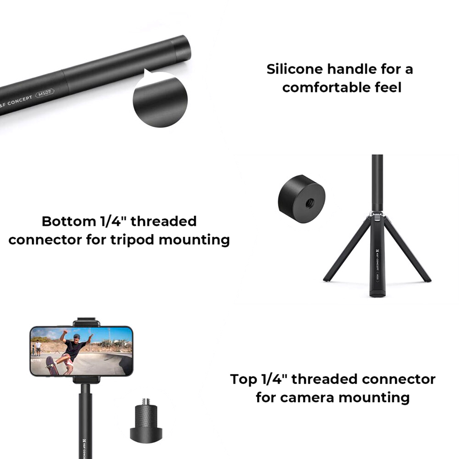 PALO SELFIE INVISIBLE MS07 PARA GOPRO, DJI ACTION, INSTA 360 - KYF - 7