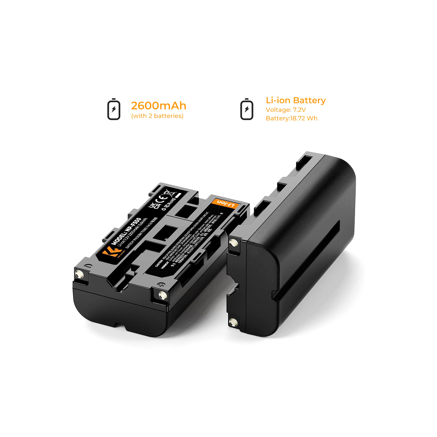 KIT DE 2 BATERÍAS NP550 + CARGADOR DUAL KYF CONCEPT KF28.0046 - 2