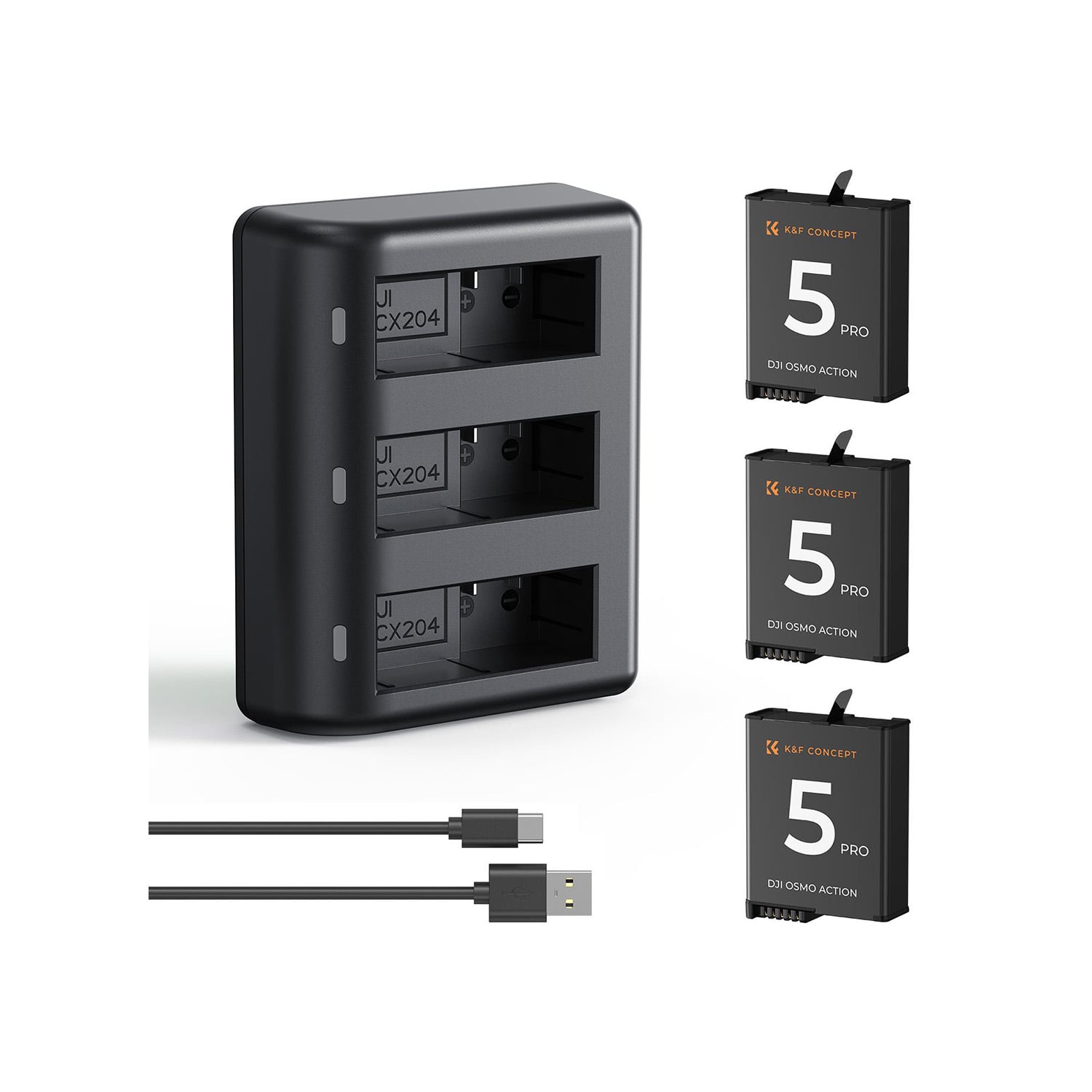 KIT 3 BATERÍAS + CARGADOR TRIPLE DJI OSMO ACTION PRO 5/4/3 KF28.0086 - 1