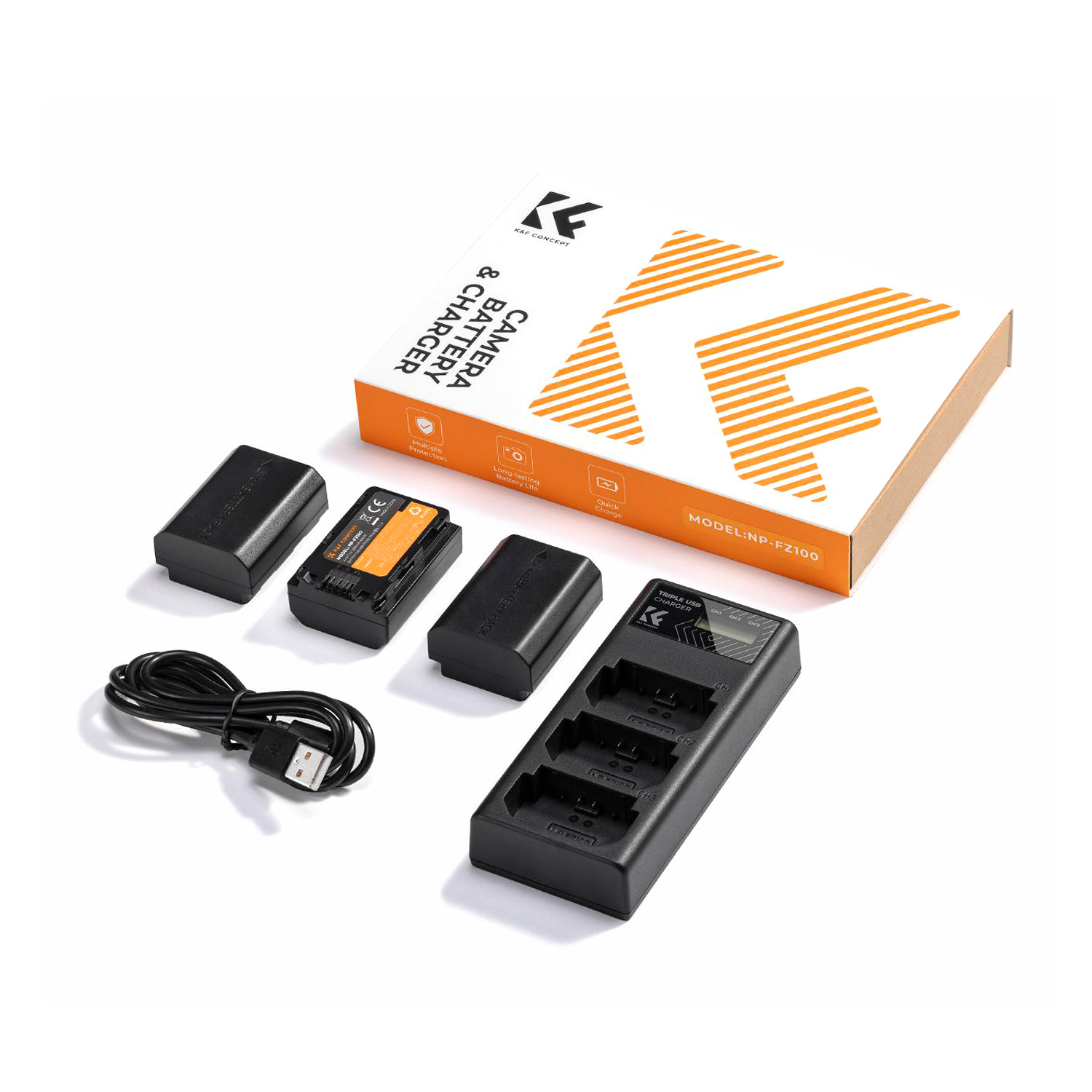 KIT DE 3 BATERÍAS NP-FZ100 + CARGADOR TRIPLE KYF CONCEPT - KF28.0038 - 6