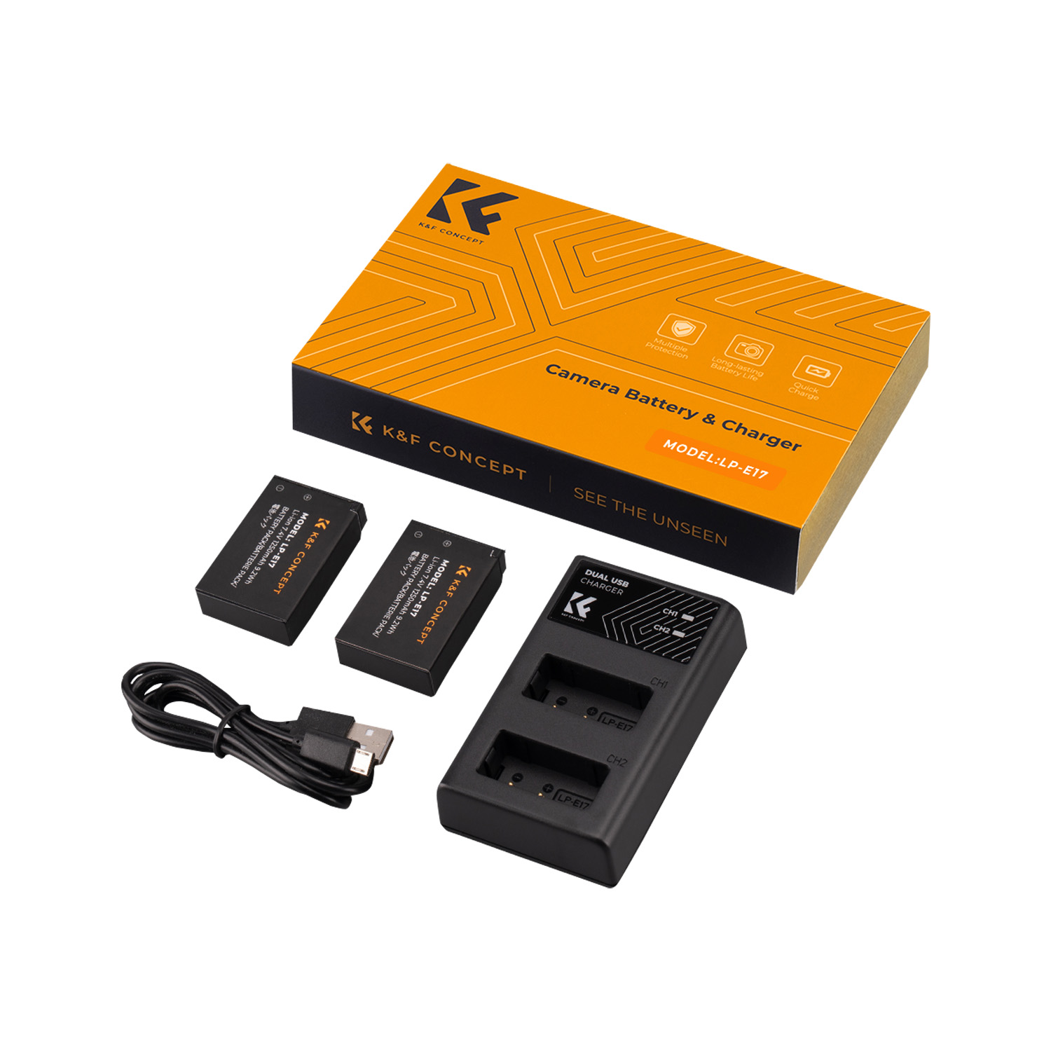 KIT DE CARGADOR + 2 BATERIAS CANON LP-E17 KYF CONCEPT KF28.0014 - 7