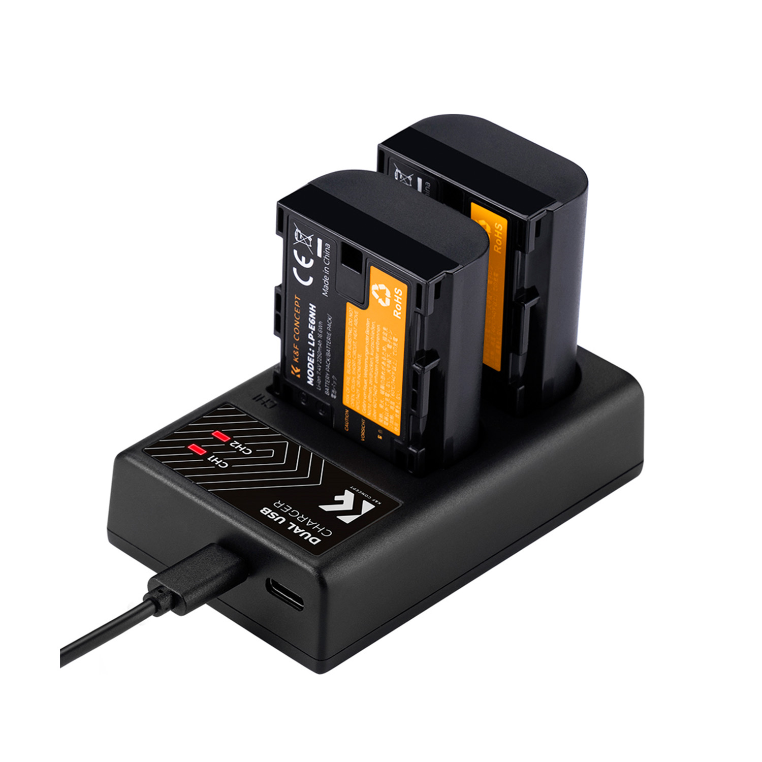 KIT DE CARGADOR + 2 BATERÍAS CANON LP-E6NH KYF CONCEPT KF28.0013 - 2
