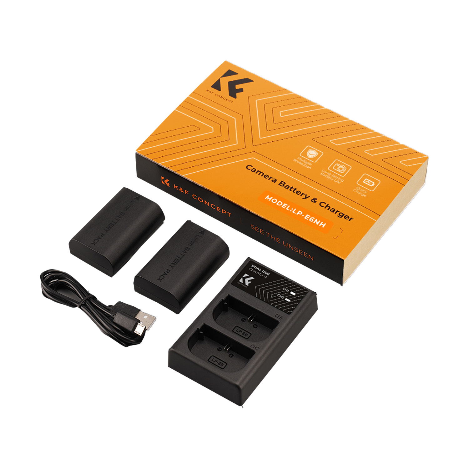KIT DE CARGADOR + 2 BATERÍAS CANON LP-E6NH KYF CONCEPT KF28.0013 - 5