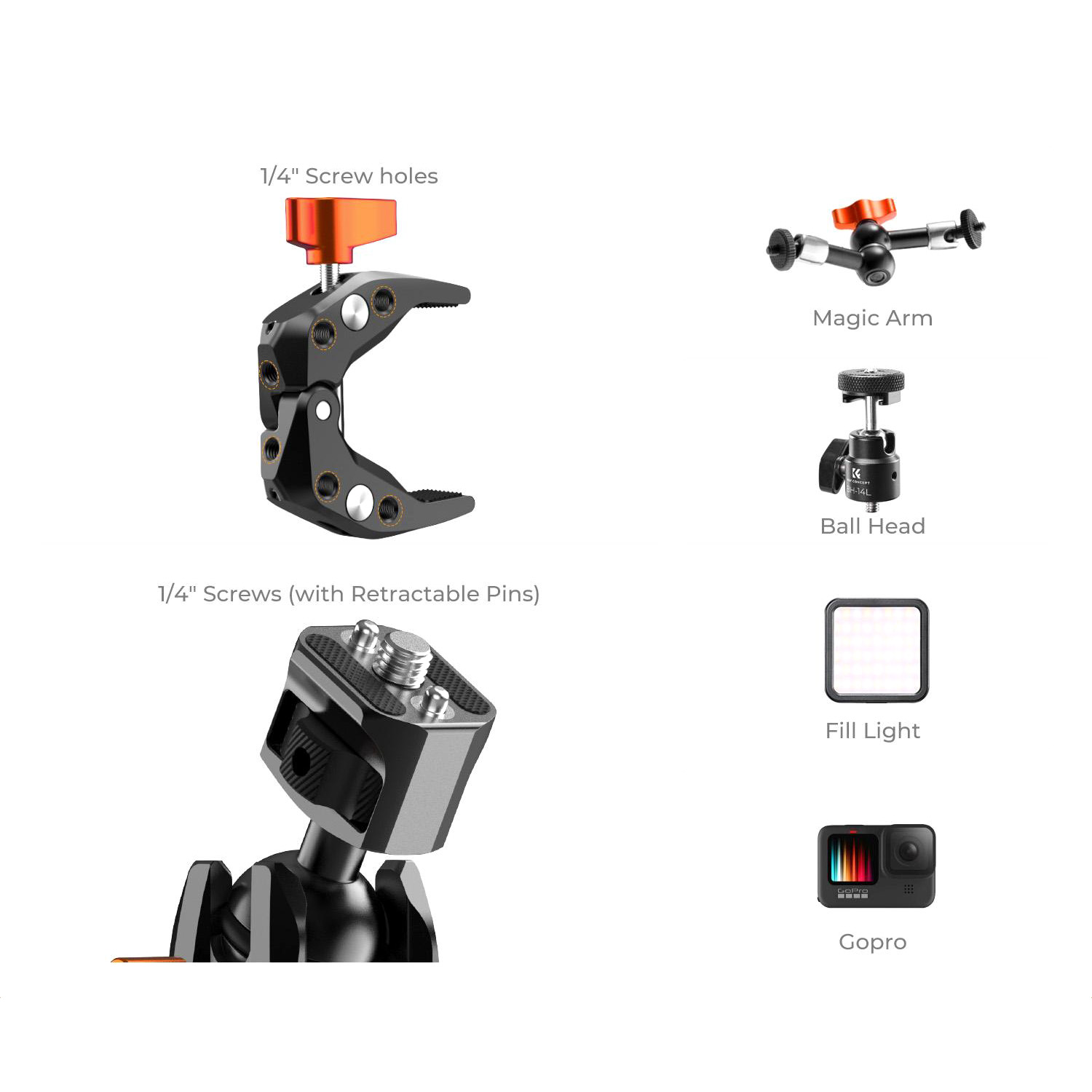 SUPER CLAMP DOBLE PARA CÁMARAS KYF CONCEPT KF31.096 - 3