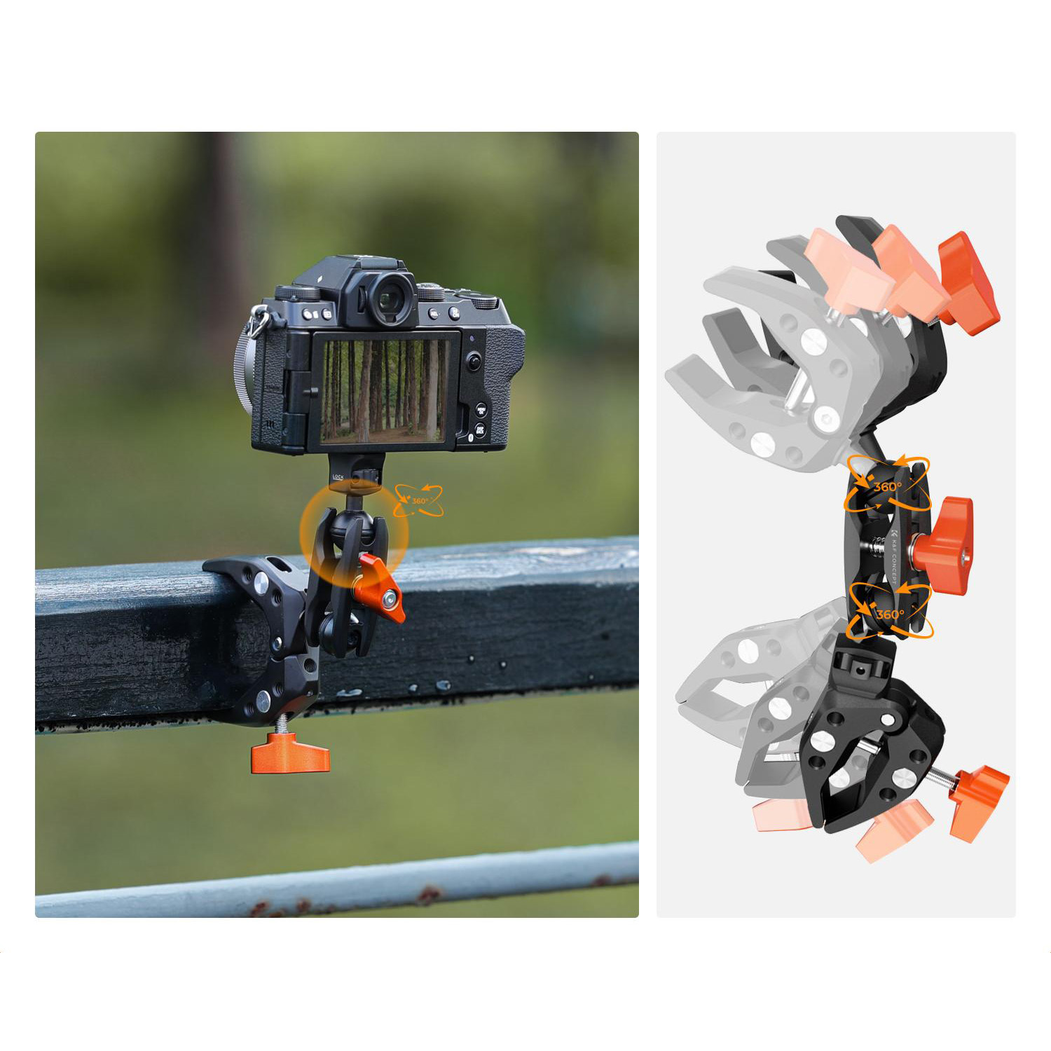 SUPER CLAMP DOBLE PARA CÁMARAS KYF CONCEPT KF31.096 - 5
