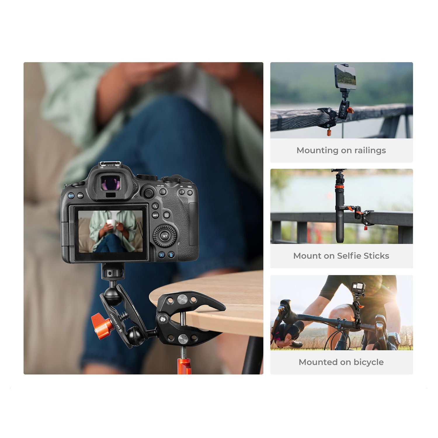 SUPER CLAMP DOBLE PARA CÁMARAS KYF CONCEPT KF31.096 - 6