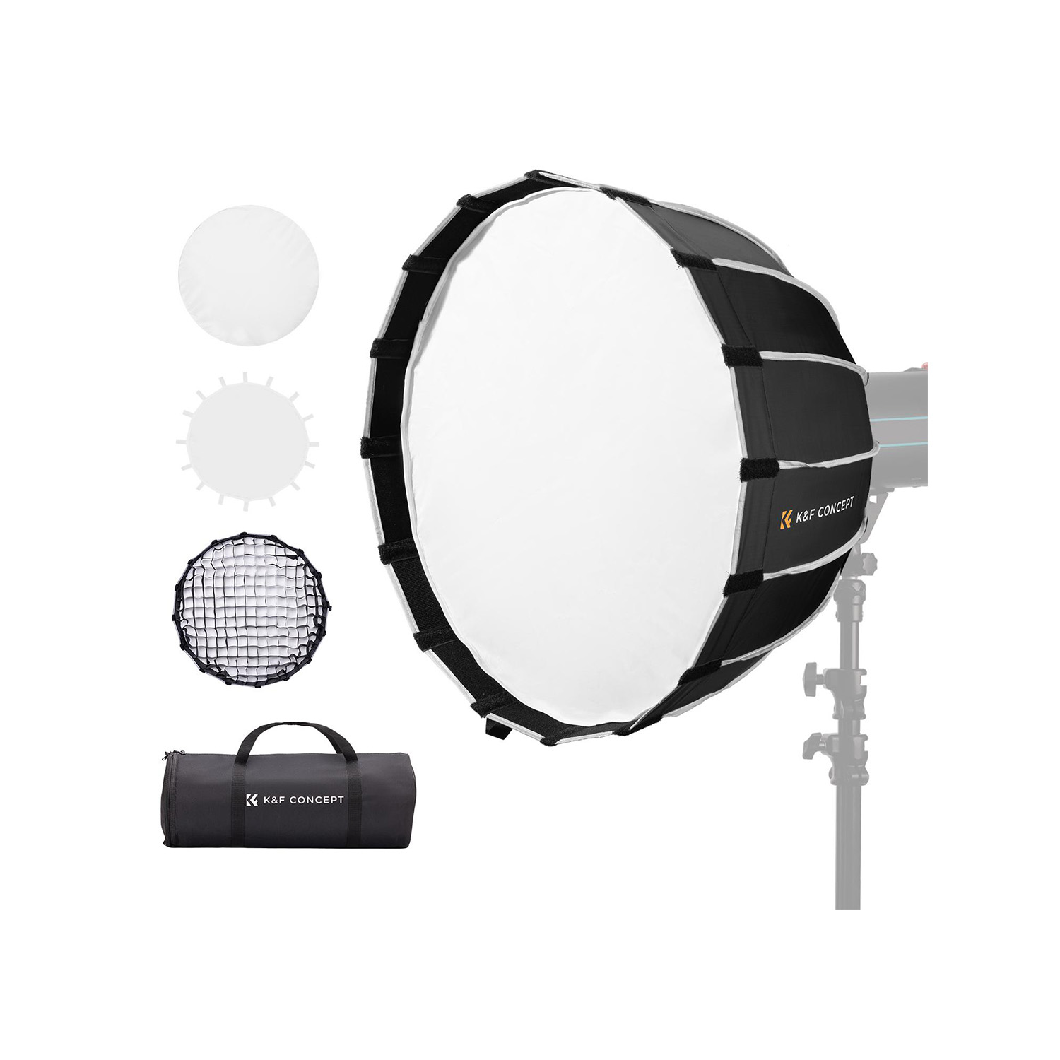 SOFBOX PARABÓLICO 120CM + GRID - ARMADO RÁPIDO KYF CONCEPT - 1