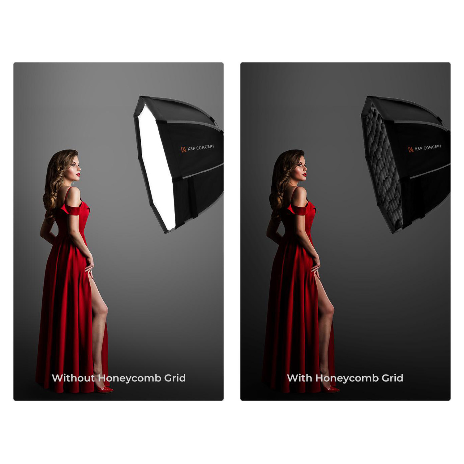 SOFTBOX OCTAGONAL ARMADO RÁPIDO DE 65CM + GRILLA - KYF CONCEPT - 3