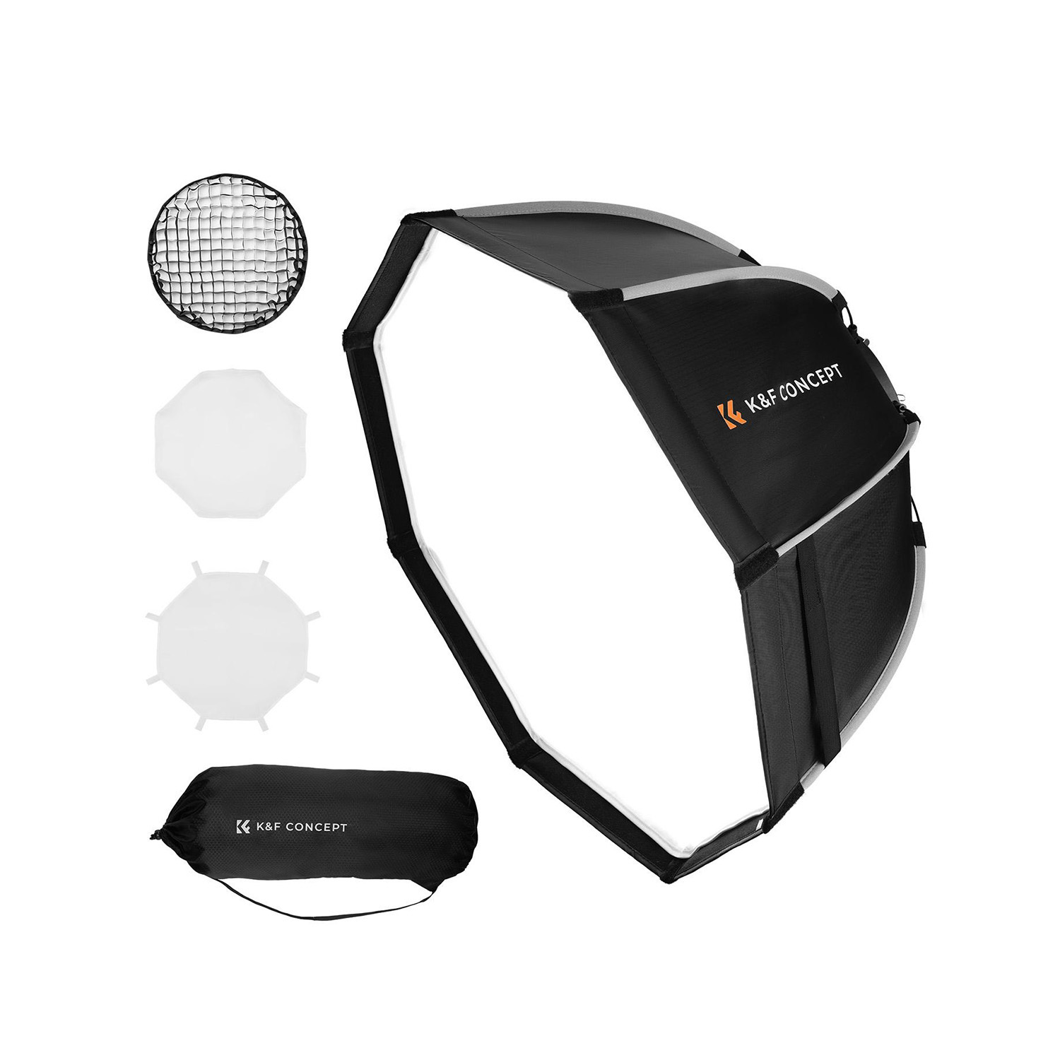 SOFTBOX OCTAGONAL ARMADO RÁPIDO DE 90CM + GRILLA - KYF CONCEPT - 1