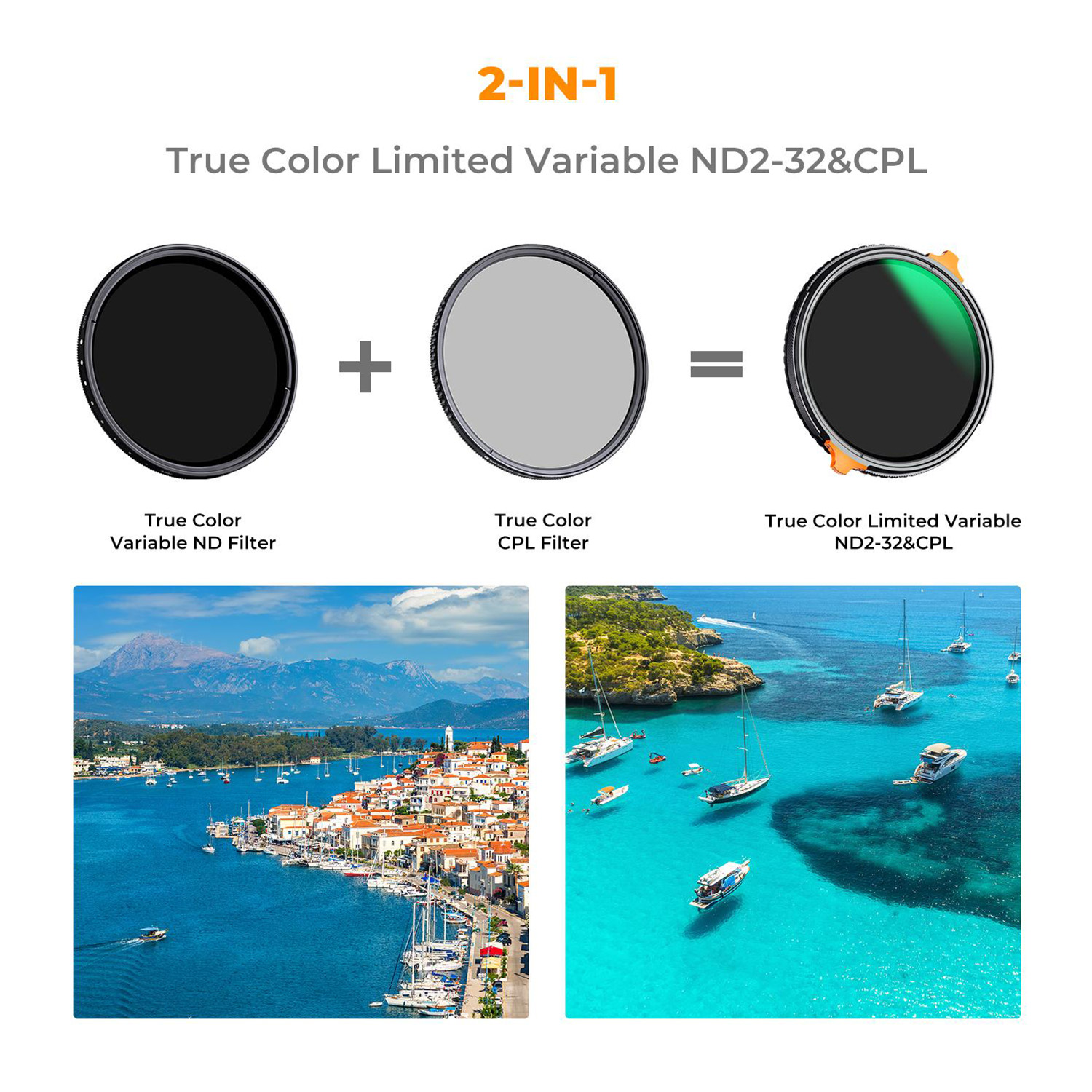 FILTRO 2 EN 1 – CPL+VARIABLE ND2-32 NANO X TRUE COLOR KYF CONCEPT 77MM - 2