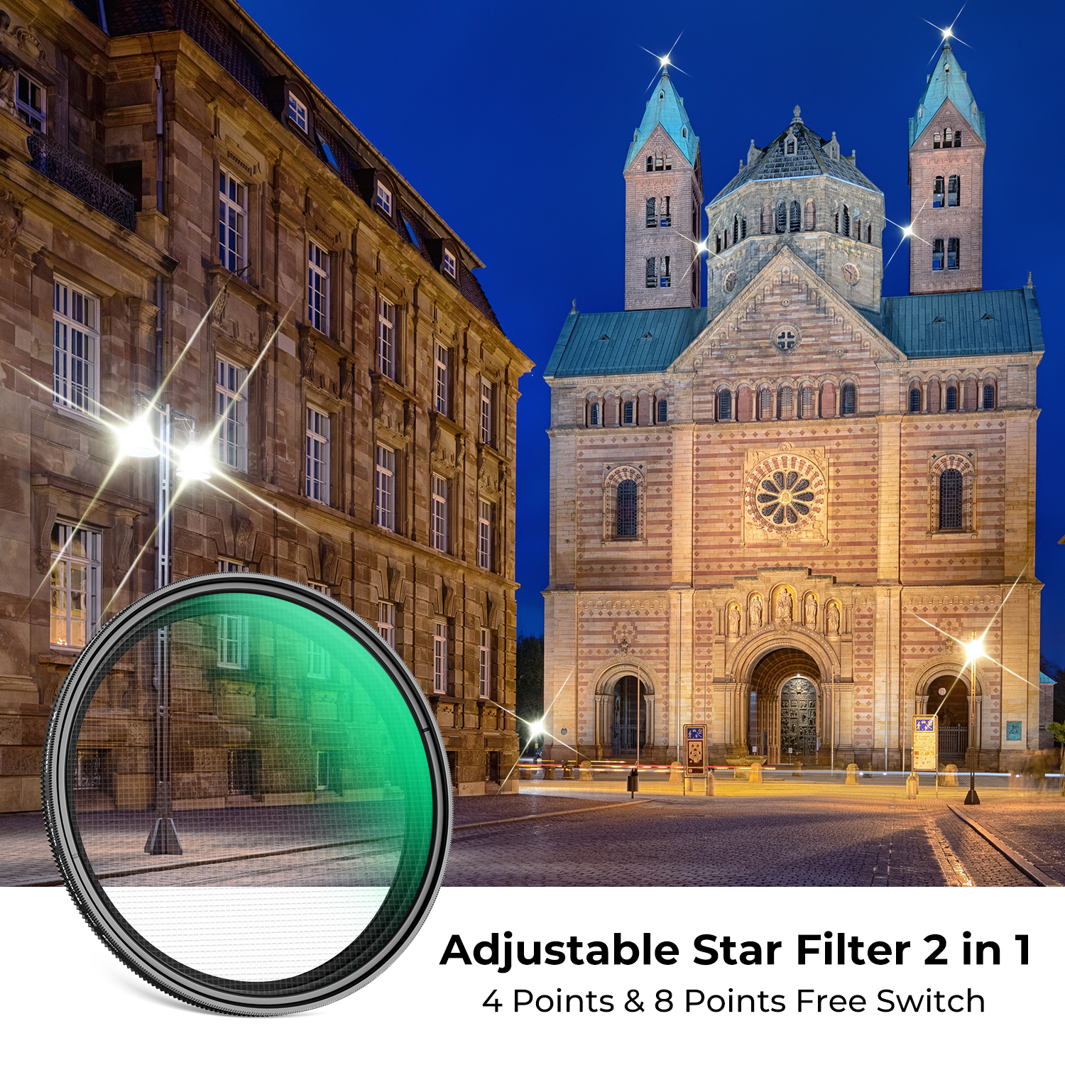 FILTRO DE ESTRELLA VARIABLE DE 4 A 8 PUNTAS KYF CONCEPT - 67MM - 2