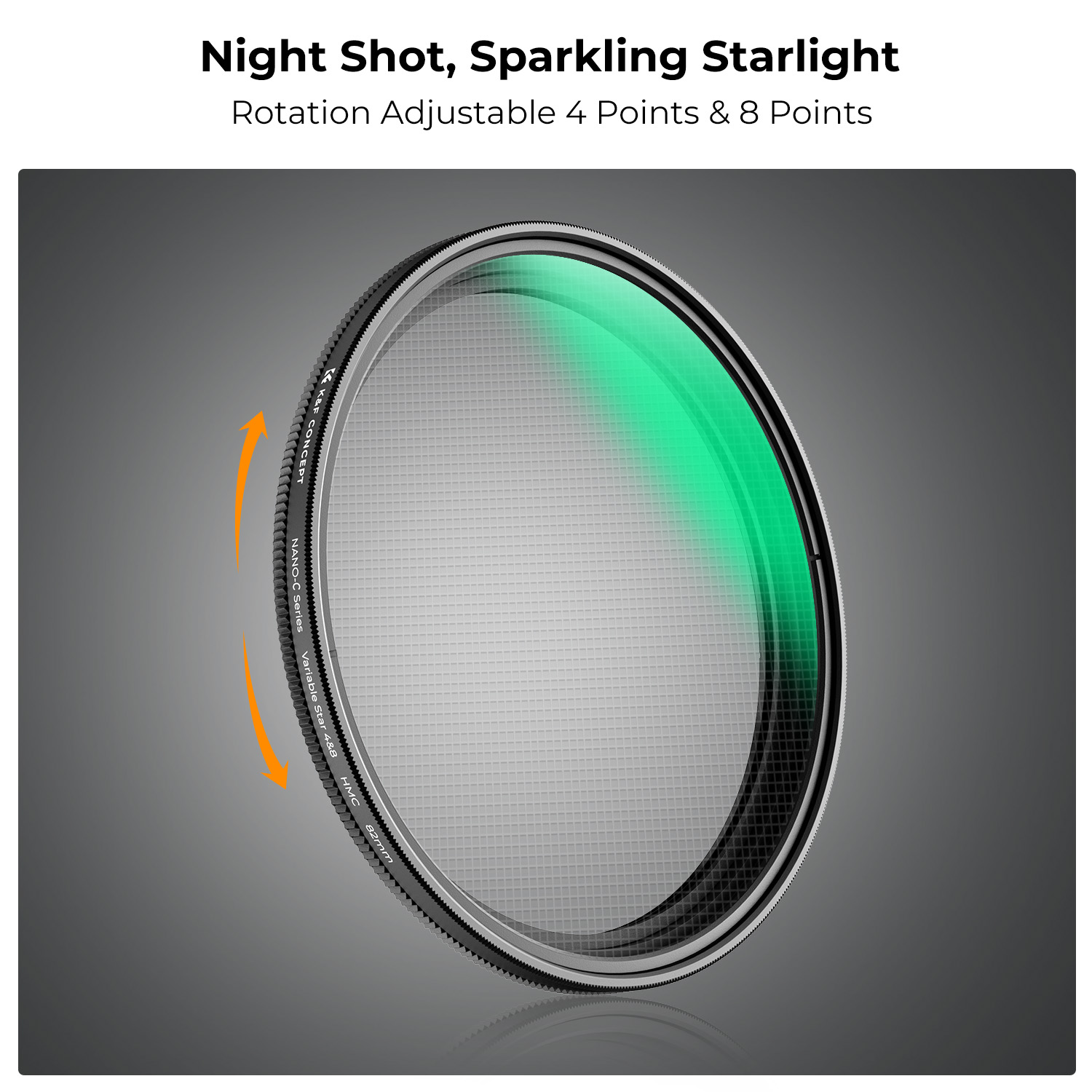 FILTRO DE ESTRELLA VARIABLE DE 4 A 8 PUNTAS KYF CONCEPT - 82MM - 4