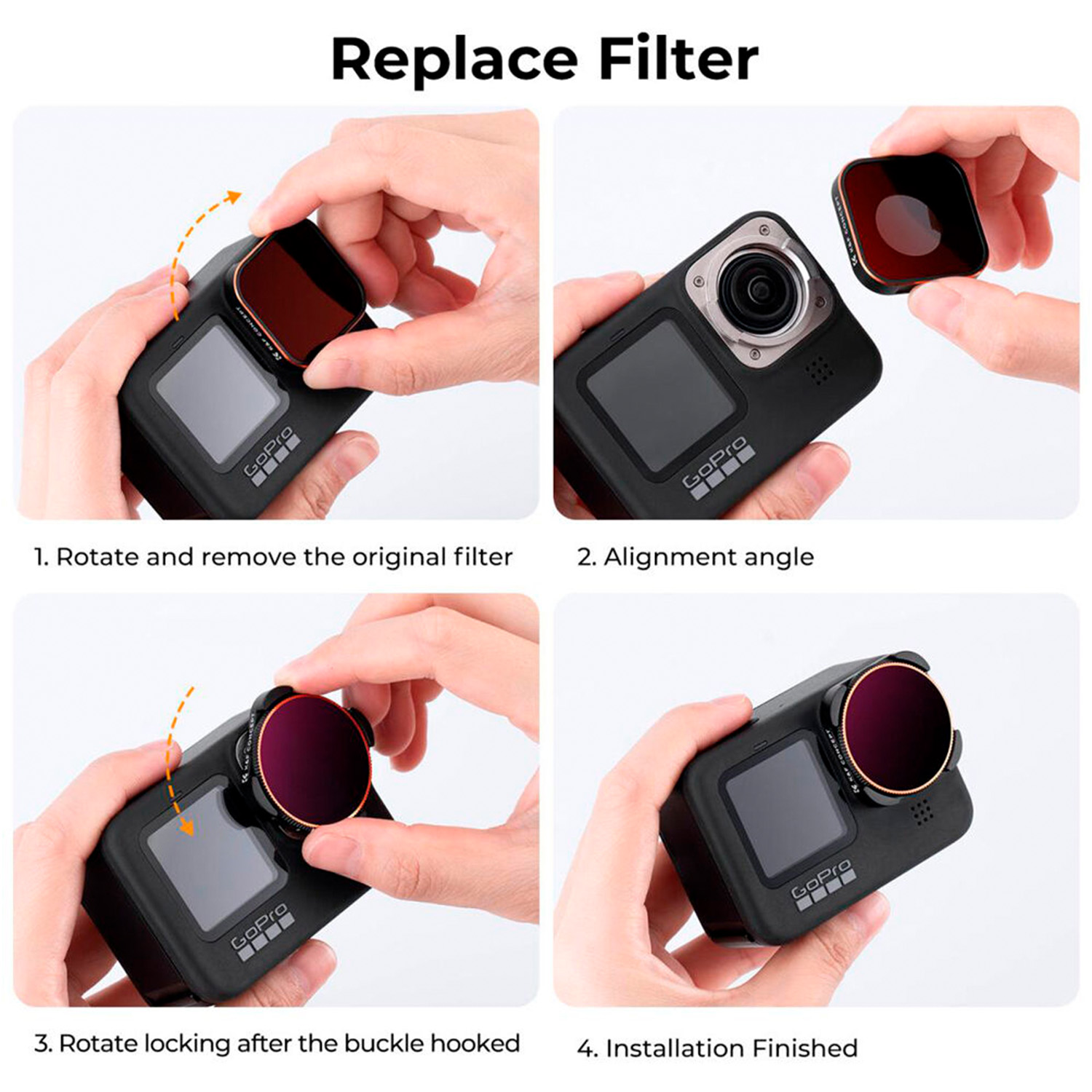 KIT DE FILTROS KYF CONCEPT PARA GOPRO HERO 9/10/11/12 4-IN-1 (ND8/PL, ND16/PL, ND32/PL, ND64/PL) - 2