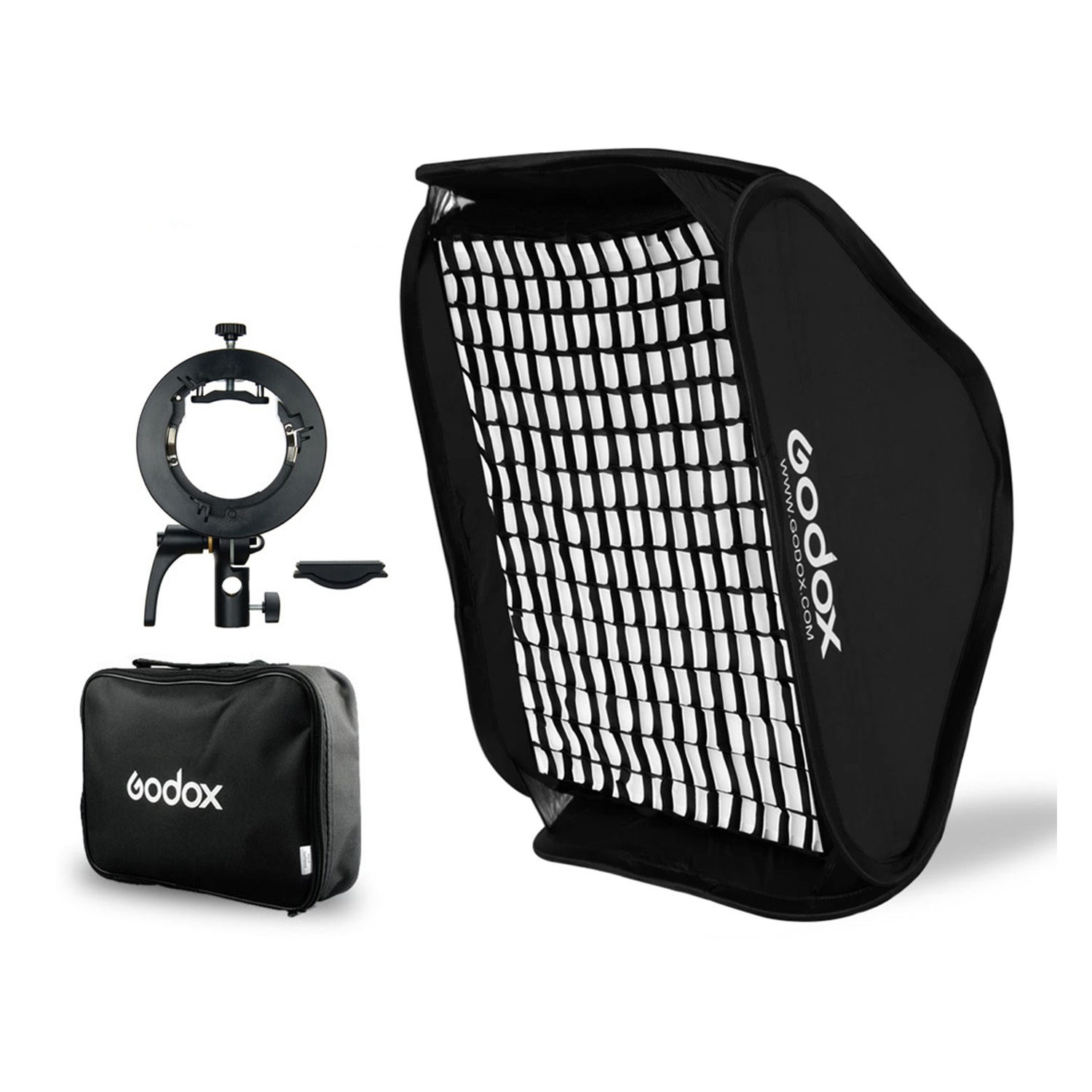SOFTBOX GODOX 60X60CM INCLUYE ESTUCHE GRILLA BRACKET S2 BOWENS - 1