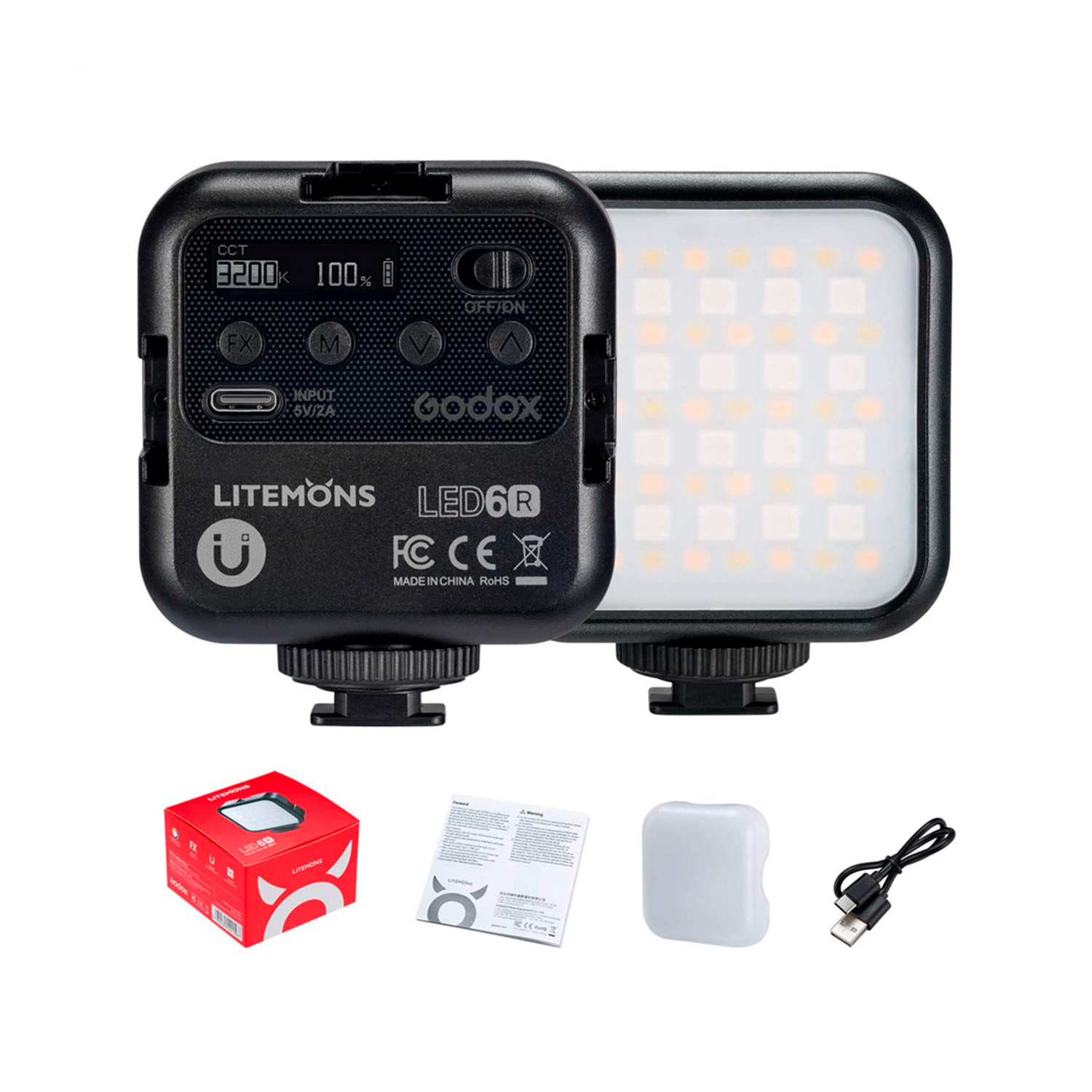 LUZ LED GODOX LED6R LITEMONS RGB - 6