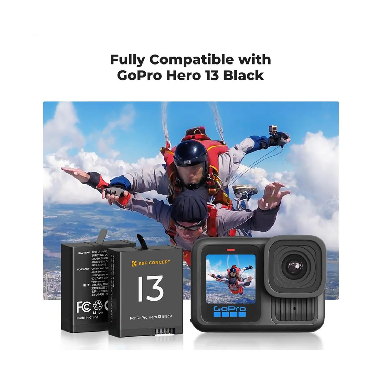 KIT DE 3 BATERÍAS + CARGADOR TRIPLE PARA GOPRO HERO 13 KYF CONCEPT KF28.0087 - 2