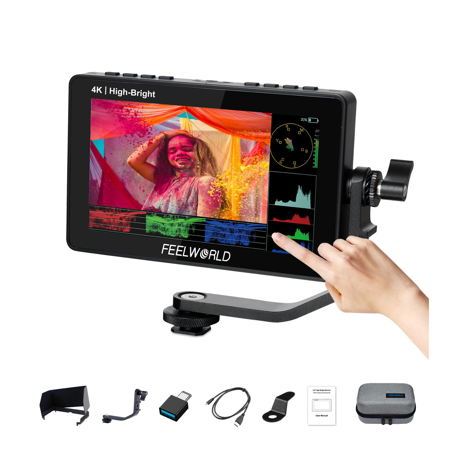 MONITOR PARA CÁMARA FEELWORLD F5 PRO X DE 5.5″ CON PANTALLA TÁCTIL - 7