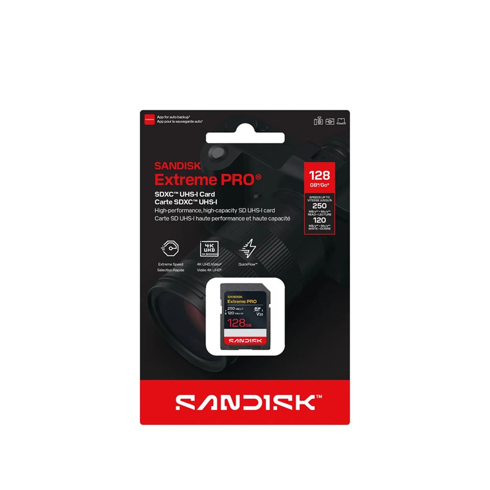 MEMORIA SANDISK EXTREME PRO SDXC 128GB 250MBS UHS-I V30 - 3