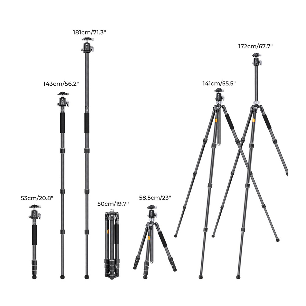 TRÍPODE KYF CONCEPT X-SERIES X284C4+BH-36 DE FIBRA DE CARBONO - 3
