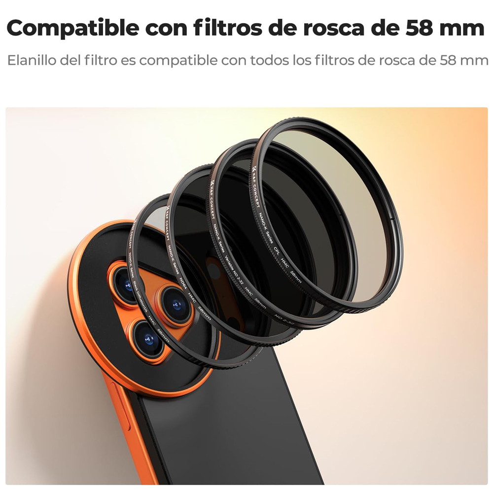 KIT ADAPTADOR MAGNÉTICO KYF CONCEPT CON FILTRO ND2-32 PARA IPHONE 17 PRO - 4