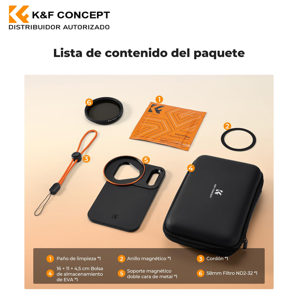 KIT ADAPTADOR MAGNÉTICO KYF CONCEPT CON FILTRO ND2-32 PARA IPHONE 17 PRO MAX - 7